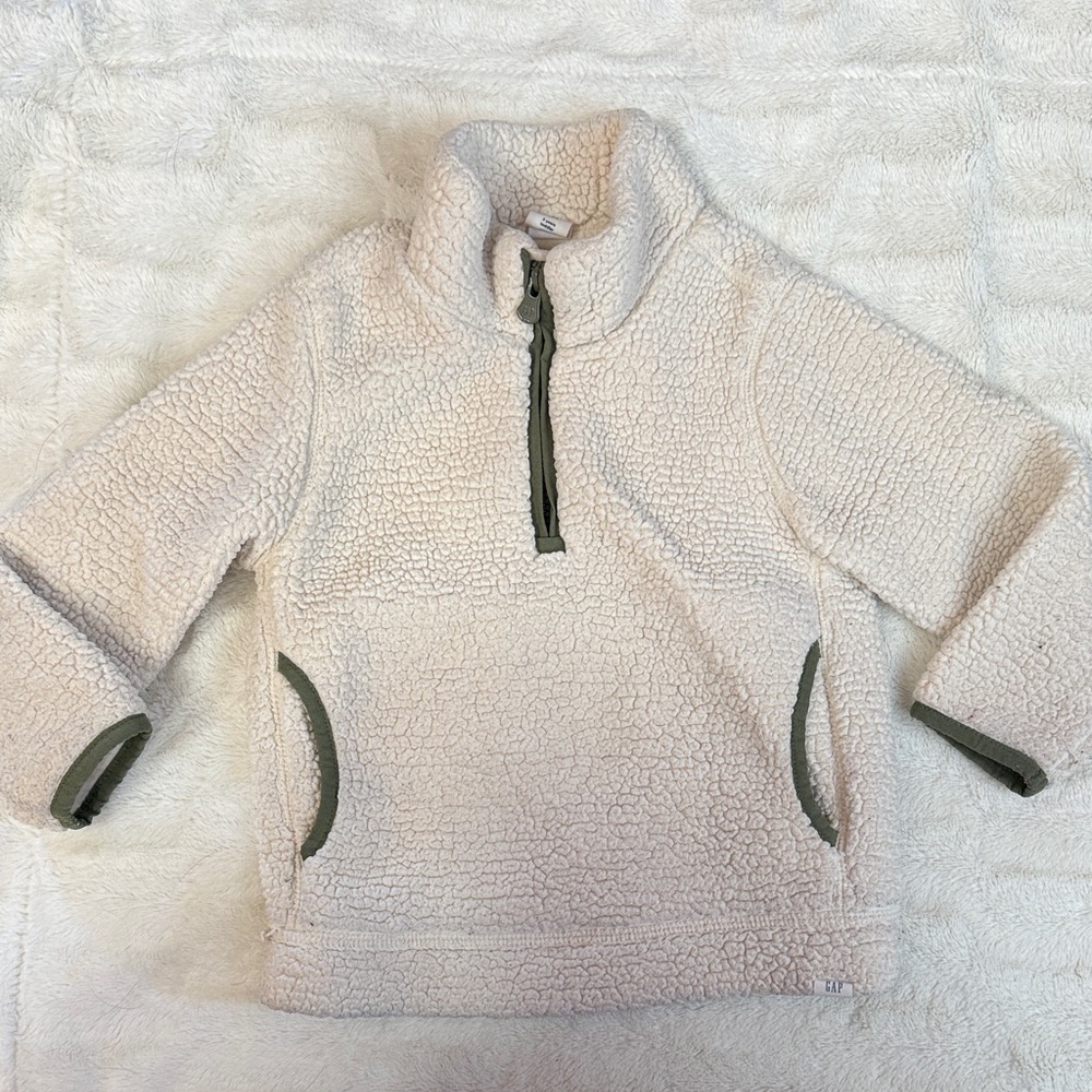 GAP Cream Kids Fleece Pullover 3T